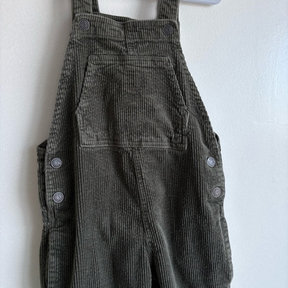 Zara Toddler Boys Corduroy Velvet Dark Green Overalls Size 4T - Picture 2 of 5